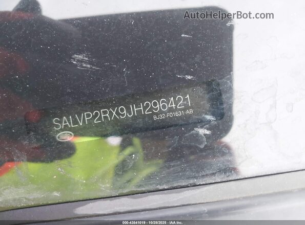 SALVP2RX9JH296421 2018 LAND ROVER RANGE ROVER EVOQUE Белый Вид подкапотного пространства
