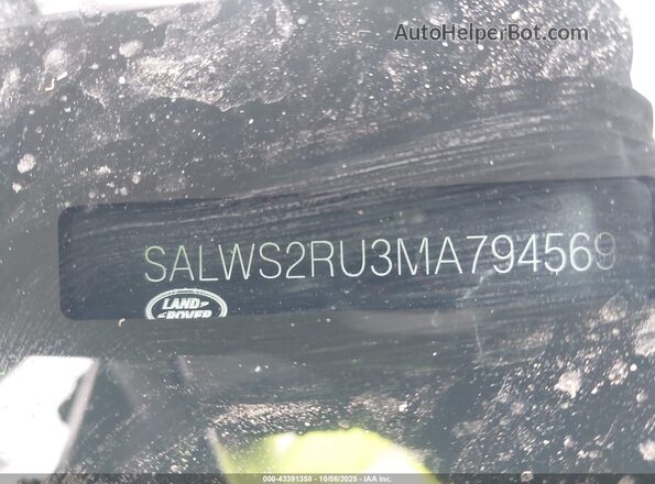 SALWS2RU3MA794569 2021 LAND ROVER RANGE ROVER SPORT Черный 