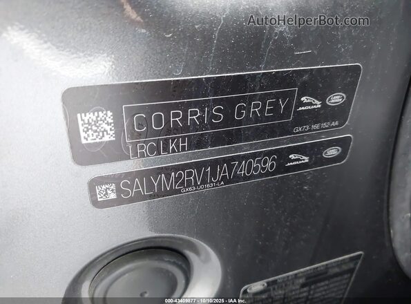 SALYM2RV1JA740596 2018 LAND ROVER RANGE ROVER VELAR Серый Вид подкапотного пространства