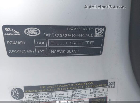 SALZJ2FX5PH199569 2023 LAND ROVER RANGE ROVER EVOQUE White Vista del compartimento del motor
