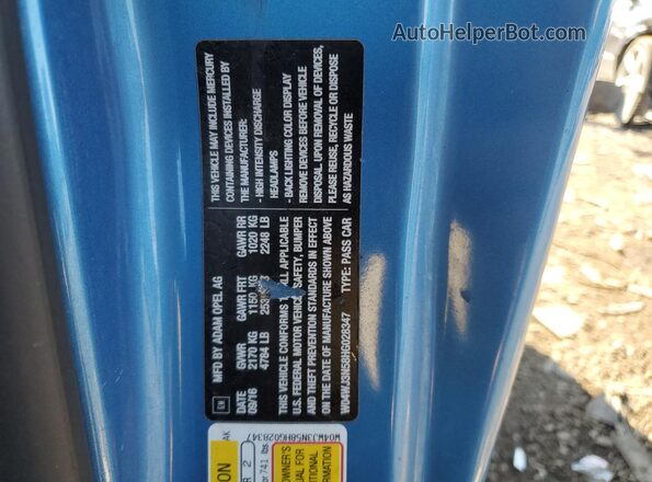 W04WJ3N58HG028347 2017 BUICK CASCADA Синий Вид подкапотного пространства