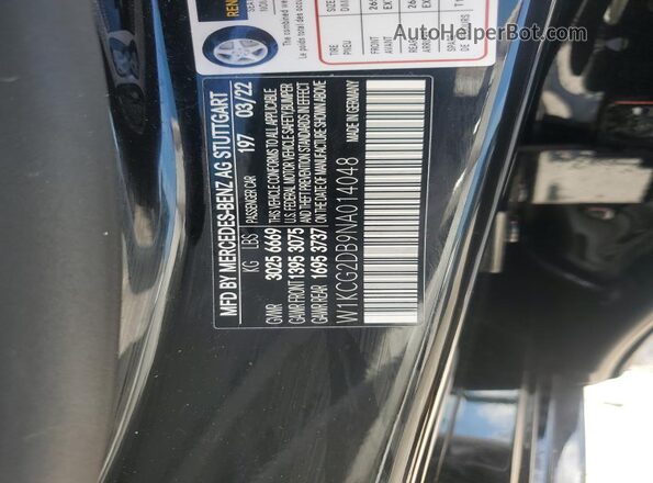W1KCG2DB9NA014048 2022 MERCEDES-BENZ EQS Черный Вид наклейки с VIN-кодом