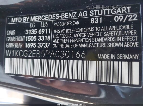 W1KCG2EB5PA030166 2023 MERCEDES-BENZ EQS 450 Black Widok komory silnika