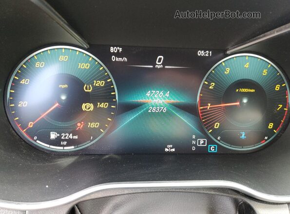 W1KWF8DB0MR630319 2021 MERCEDES-BENZ C Gray Вид щитка приладів