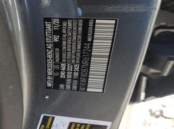 W1KWF8DB7MR617244 2021 MERCEDES-BENZ C Угольный Вид наклейки с VIN-кодом