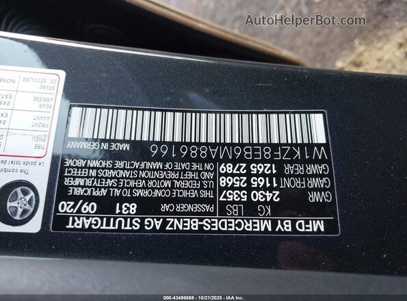 W1KZF8EB6MA886166 2021 MERCEDES-BENZ E-CLASS Black ძრავის განყოფილების ხედი