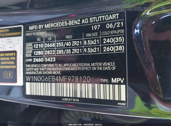 W1N0G6EB4MF978120 2021 MERCEDES-BENZ AMG GLC 43 Черный Вид подкапотного пространства