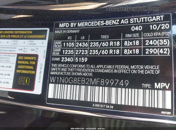 W1N0G8EB2MF899749 2021 MERCEDES-BENZ GLC 300 Черный Вид подкапотного пространства