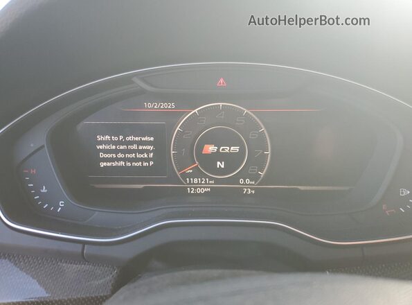 WA1C4AFY7J2218652 2018 AUDI SQ5 Black Widok zestawu wskaźników