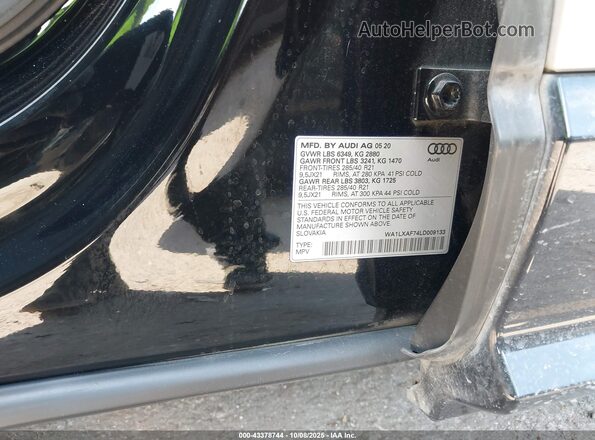 WA1LXAF74LD009133 2020 AUDI Q7 Black Widok komory silnika