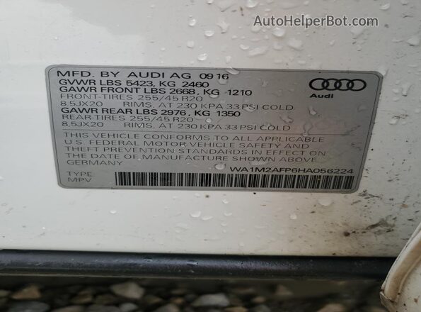 WA1M2AFP6HA056224 2017 AUDI Q5 White Սալոնի 360 աստիճան տեսք