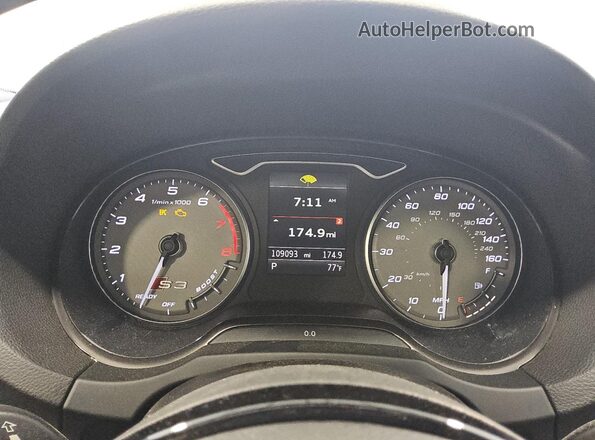 WAUB1GFF6G1052177 2016 AUDI S3 Черный Вид щитка приборов