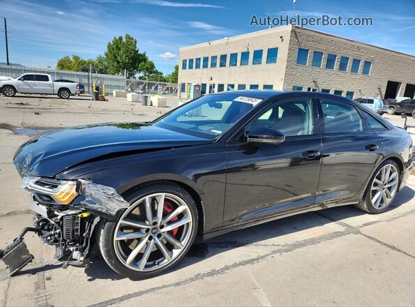 WAUFFAF24LN056132 2020 AUDI S6 Black Առջևի ձախ երեք քառորդ տեսարան
