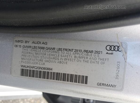 WAUH2AFC2GN080884 2016 AUDI S6 Silver Вид підкапотного простору