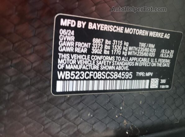 WB523CF08SCS84595 2025 BMW IX White Vista del compartimento del motor