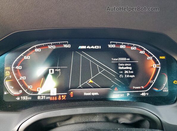 WBA13AW00NFM45784 2022 BMW M4 Black Vista del cuadro de instrumentos