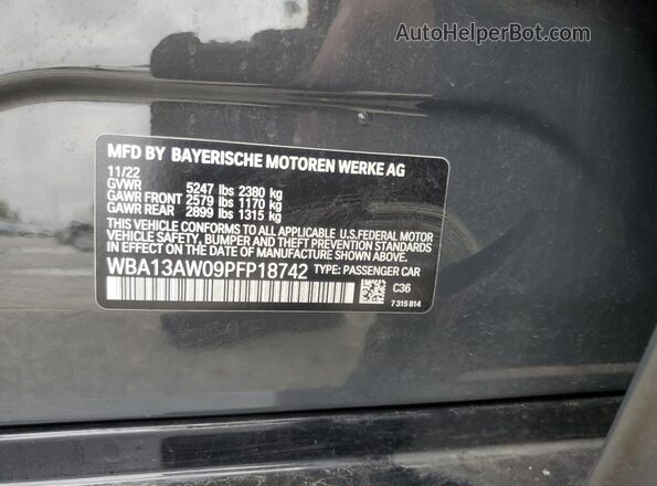 WBA13AW09PFP18742 2023 BMW M4 Gray ძრავის განყოფილების ხედი