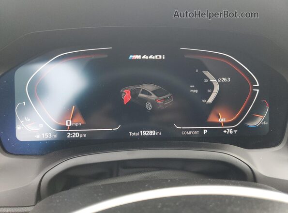 WBA13AW09PFP18742 2023 BMW M4 Gray ხელსაწყოთა პანელის ხედი
