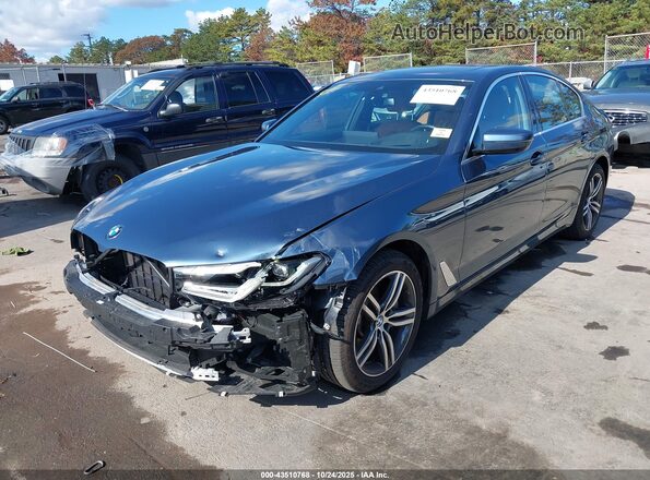 WBA13BJ02PCN17537 2023 BMW 5 SERIES Dark Blue Передняя левая четверть