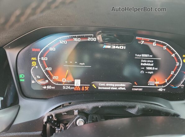 WBA5U7C09LFH62582 2020 BMW M3 Black Vista del cuadro de instrumentos