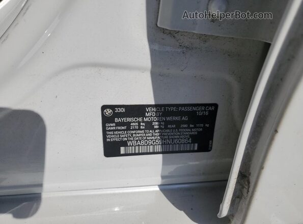 WBA8D9G59HNU60864 2017 BMW OTHER White Вид підкапотного простору