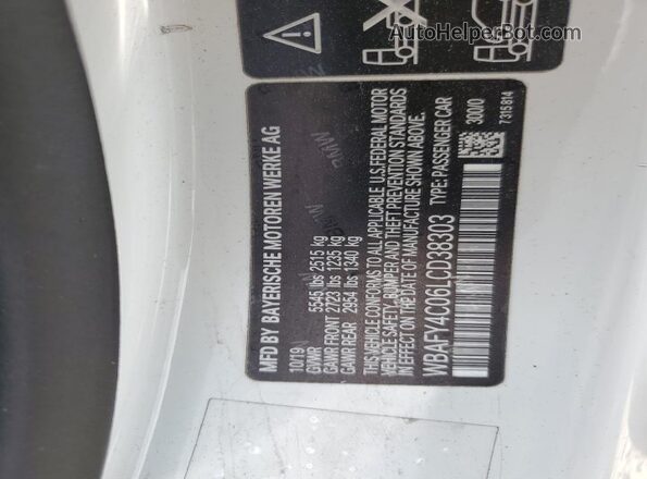 WBAFY4C06LCD38303 2020 BMW M8 Белый Вид подкапотного пространства