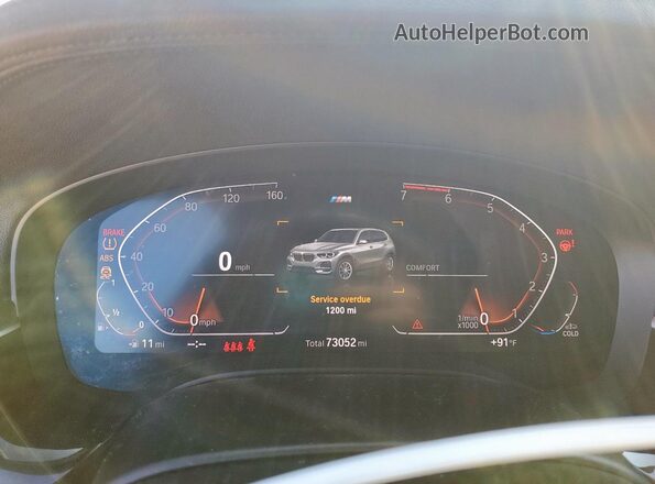 WBAJR7C02LCD55236 2020 BMW 5 SERIES Серый Вид щитка приборов