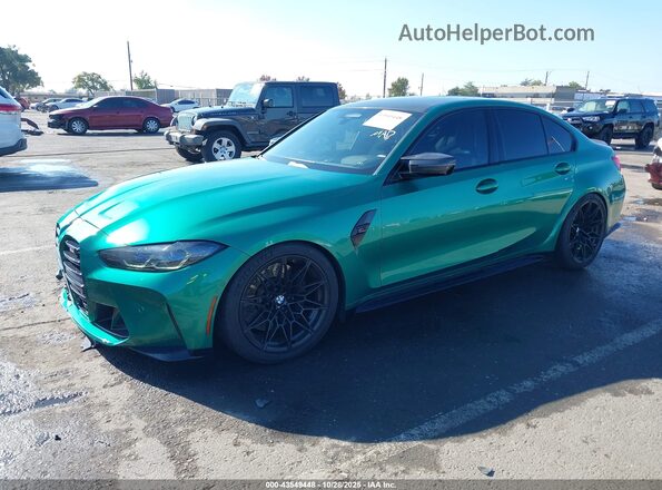 WBS33AY09MFL23781 2021 BMW M3 Зеленый Передняя левая четверть