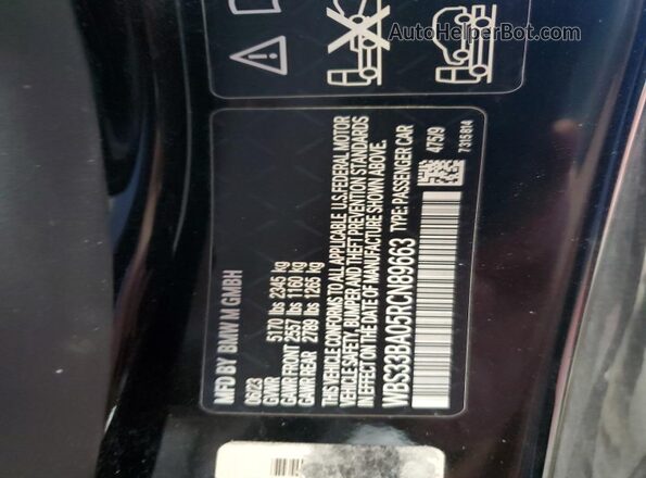 WBS33BA05RCN89663 2024 BMW M4 Черный Панорамный вид салона 360°