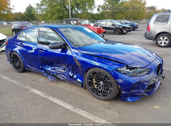 WBS43AY01PFP61655 2023 BMW M3 Blue Przód prawy