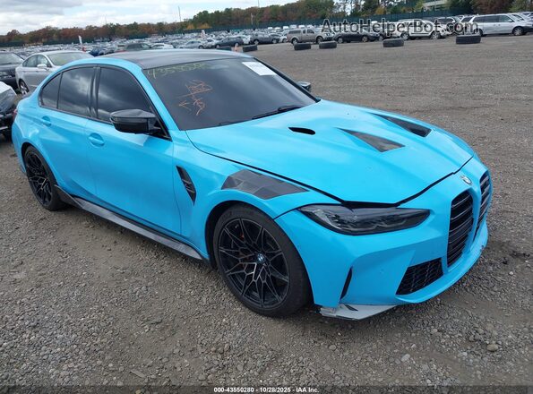 WBS43AY08PFR38217 2023 BMW M3 Бирюзовый Передняя правая четверть