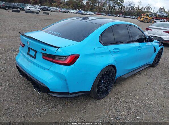 WBS43AY08PFR38217 2023 BMW M3 Бирюзовый Задняя правая четверть