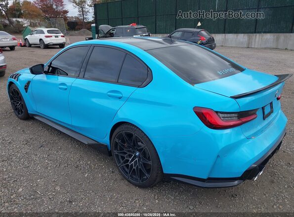 WBS43AY08PFR38217 2023 BMW M3 Бирюзовый Задняя левая четверть