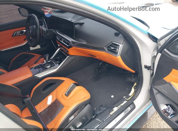 WBS43AY08PFR38217 2023 BMW M3 Бирюзовый Вид салона спереди