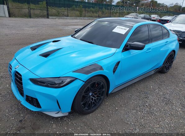 WBS43AY08PFR38217 2023 BMW M3 Бирюзовый Передняя левая четверть