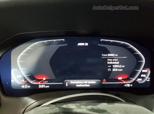 WBS53AY05MFL24600 2021 BMW M3 Синий Вид щитка приборов
