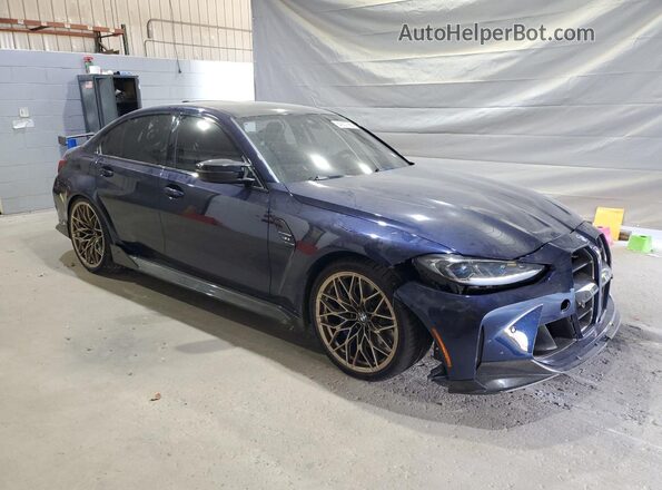 WBS53AY05MFL24600 2021 BMW M3 Синий Передняя правая четверть