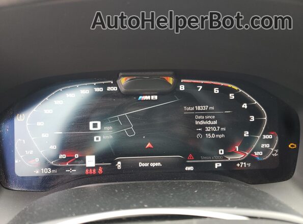 WBSGV0C0XNCJ05560 2022 BMW M8 Gray Widok zestawu wskaźników
