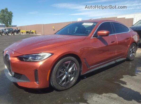 WBY43AW02PFP81342 2023 BMW I4 Оранжевый Передняя левая четверть