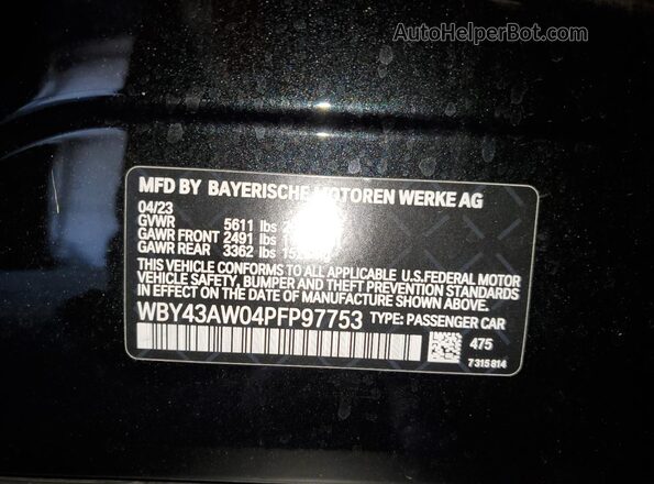 WBY43AW04PFP97753 2023 BMW I4 Черный Вид подкапотного пространства