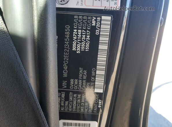 WD4PG2EE2J3454850 2018 MERCEDES-BENZ METRIS Черный Вид наклейки с VIN-кодом