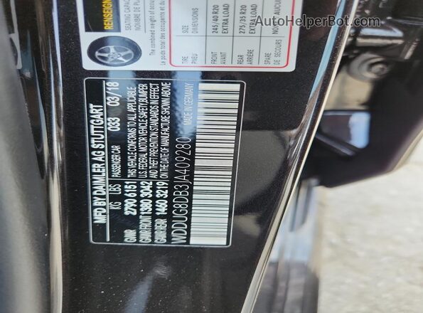 WDDUG8DB3JA409280 2018 MERCEDES-BENZ S Black Widok naklejki z numerem VIN