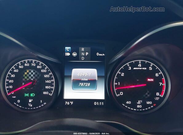 WDDWK6EB9HF590165 2017 MERCEDES-BENZ AMG C 43 Серый Вид задних сидений