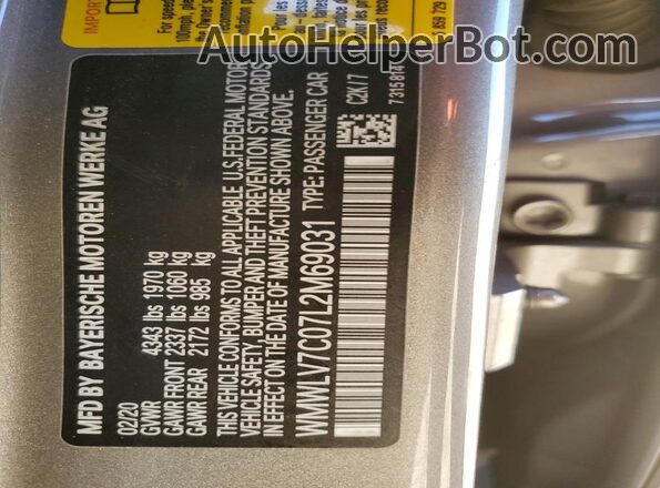 WMWLV7C07L2M69031 2020 MINI COOPER Серый Вид подкапотного пространства