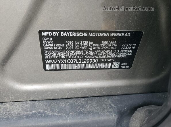 WMZYX1C07L3L29930 2020 MINI COOPER Tan Вид наклейки з VIN-кодом