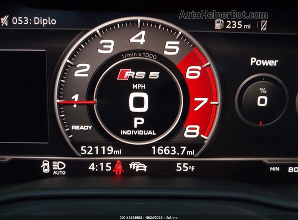 WUABWCF57KA900826 2019 AUDI RS5 Белый 