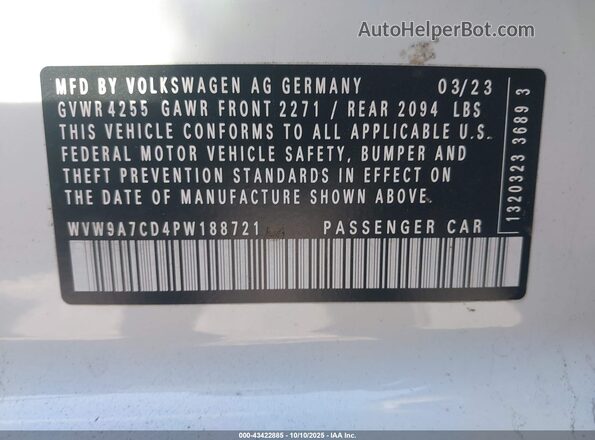 WVW9A7CD4PW188721 2023 VOLKSWAGEN GOLF Белый Вид подкапотного пространства