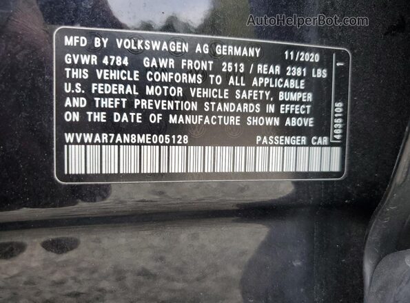 WVWAR7AN8ME005128 2021 VOLKSWAGEN ARTEON Черный Вид подкапотного пространства