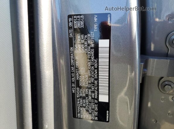 YV4A221K4L1554549 2020 VOLVO XC90 Серый Вид наклейки с VIN-кодом