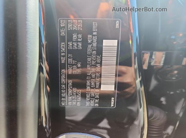 YV4L12DN0P1278409 2023 VOLVO XC60 Black Widok wnętrza 360 stopni